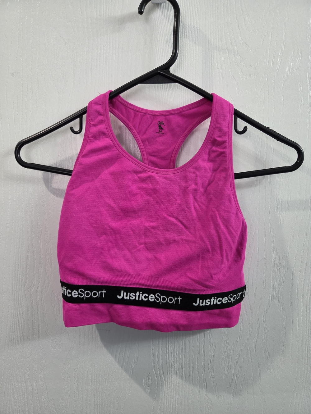 Justice Sport Girls' Pink Racerback Sports Bra Top